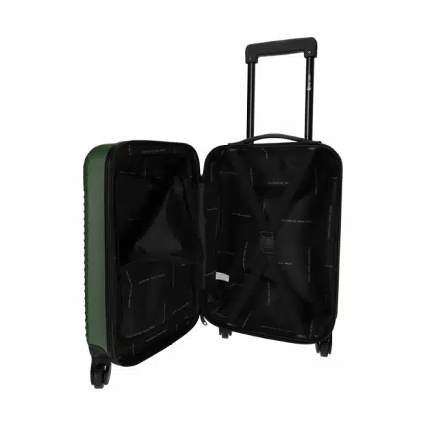 Groene duurzame trolley met rolwielen en handvat