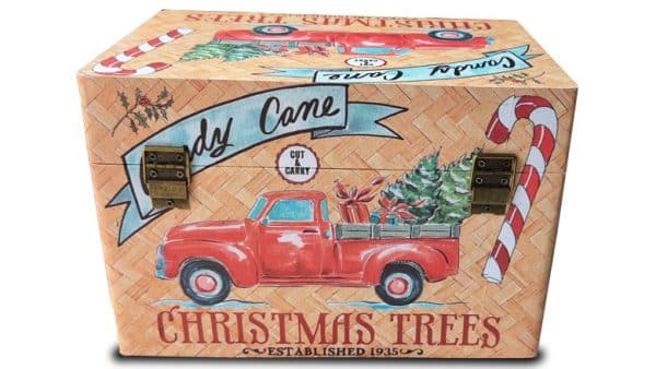 Uniek houten kistje in kerstsfeer (30x20x20 cm)