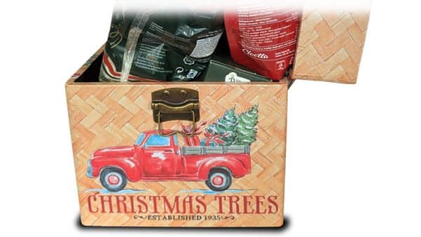 Uniek houten kistje in kerstsfeer (30x20x20 cm)