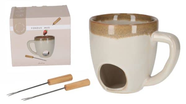 JENS Living Fondue Mok Beige voor kaas of chocolade fondue