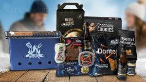 Happy Blue BBQ kerstpakket met exclusieve matblauwe Happz barbecue en snacks