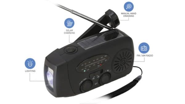 Adventure Power Noodradio Multifunctionele Survival Power Noodradio met solar, dynamo en LED-zaklamp
