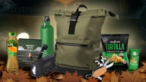 Stoer Noodpakket met rugtas, noodradio, multitool, drinkfles en snacks – ideaal voor survival en noodsituaties