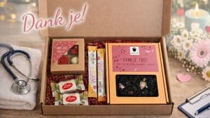 Dag van de Zorg thee en chocolade brievenbuspakket met honing en nougat