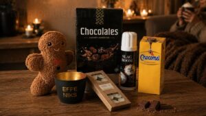 Effe Niks chocolade ontspan kerstpakket met warmtekussen