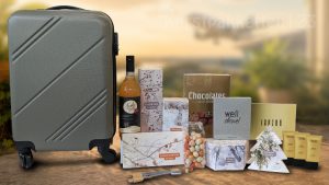 Duurzaam MVO kerstpakket met groene RPET trolley en luxe lekkernijen
